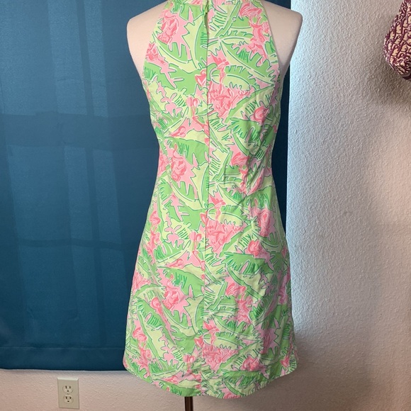 LILLY PULITZER Vintage Musical Monkey Print A line halter neck midi dress - Picture 3 of 7